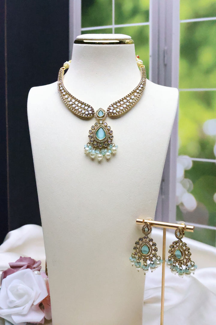 Antique Finish Polki Kundan Necklace [10965]