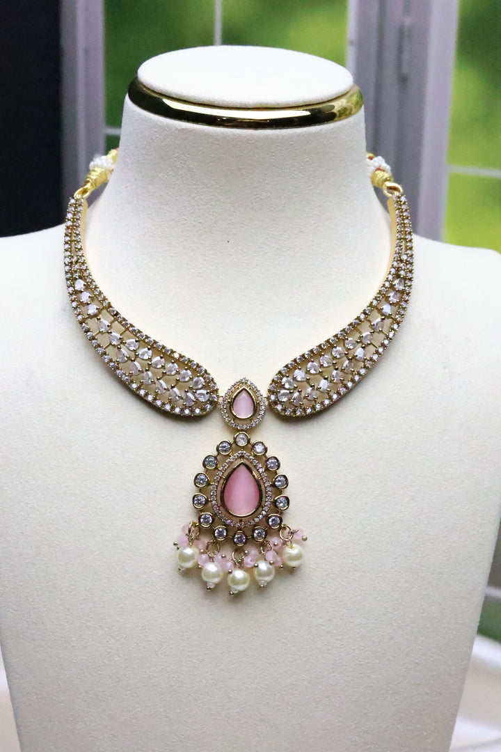 Antique Finish Polki Kundan Necklace [10965]