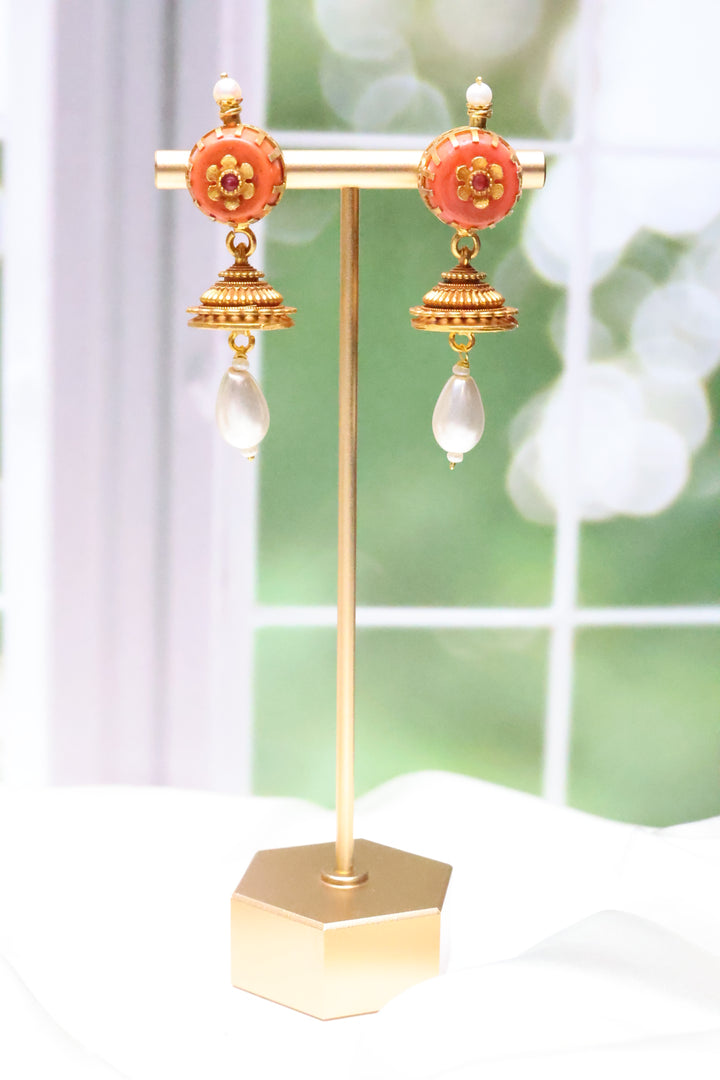 92.5 Silver Temple Earrings || 25.6 gms [11939]