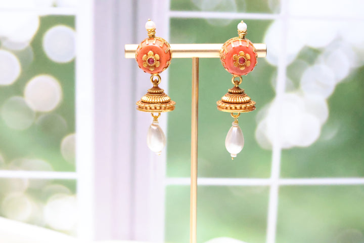 92.5 Silver Temple Earrings || 25.6 gms [11939]