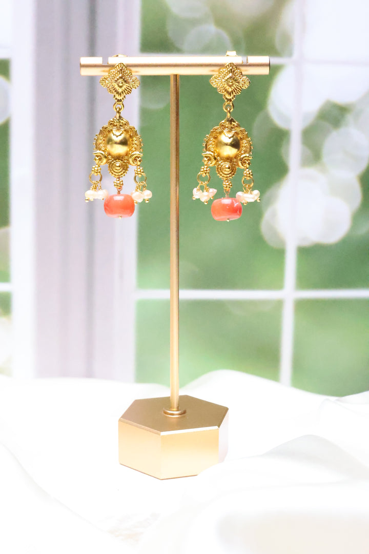 92.5 Silver Temple Earrings || 13.5 gms [11940]