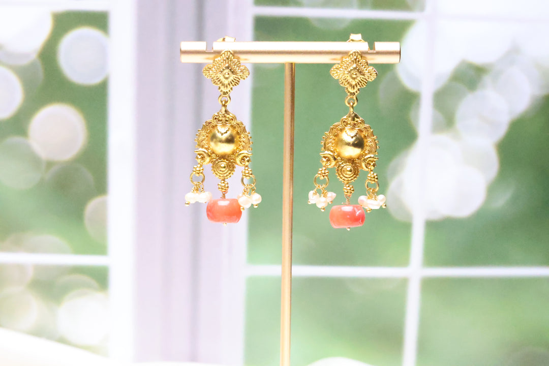 92.5 Silver Temple Earrings || 13.5 gms [11940]