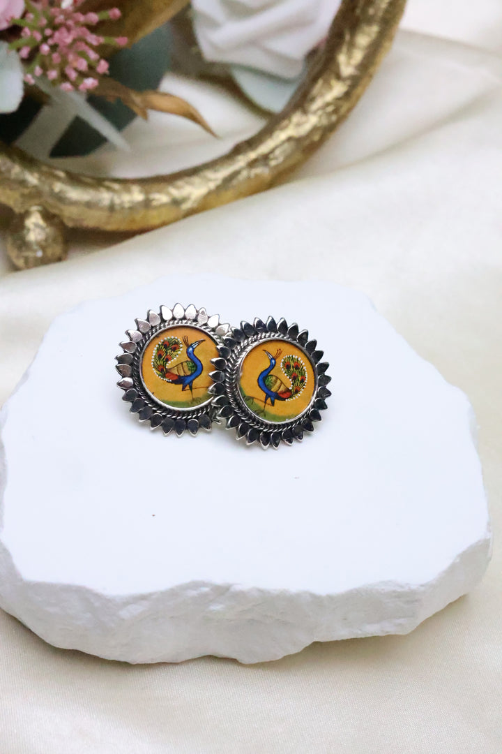 92.5 Silver Painting Earrings [11355]