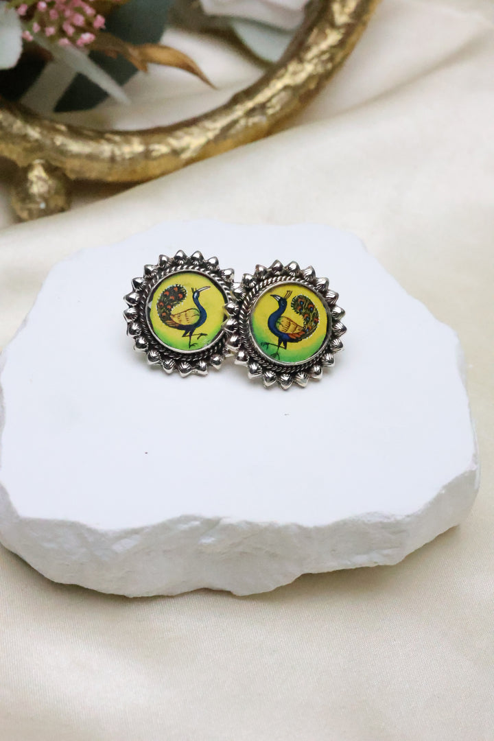92.5 Silver Painting Earrings [11355]