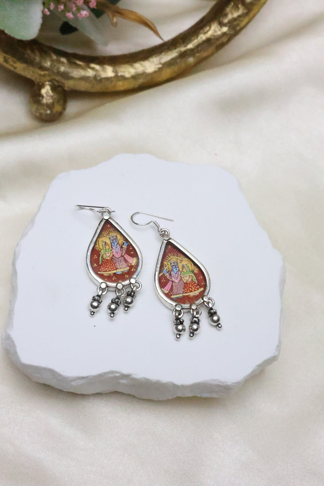 92.5 Silver Painting Earrings [11355]