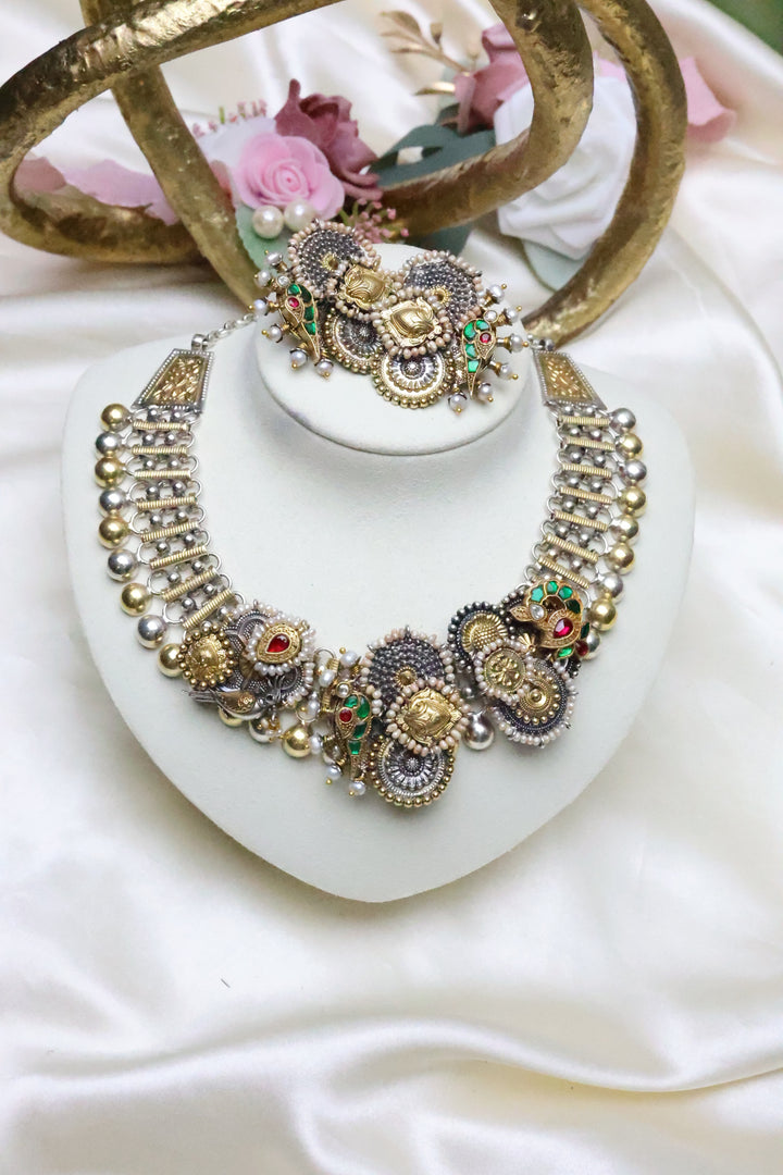 92.5 Silver Fusion Necklace (158 gms) [12068]