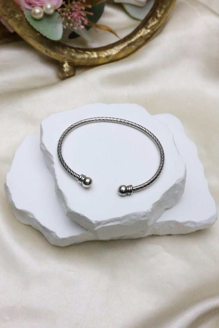 92.5 Silver Indo-Fusion Bangle | Fits all Sizes | (8.5 gms) [8984]