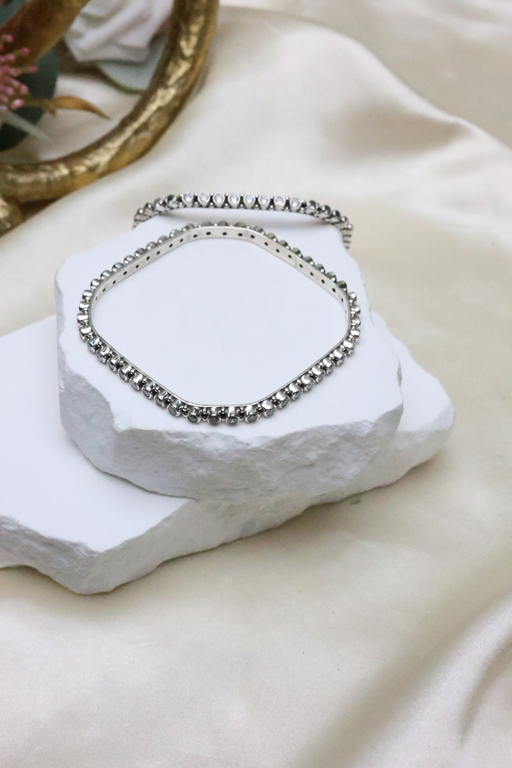 92.5 Silver Clear Bangle | (41 gms) [10576]