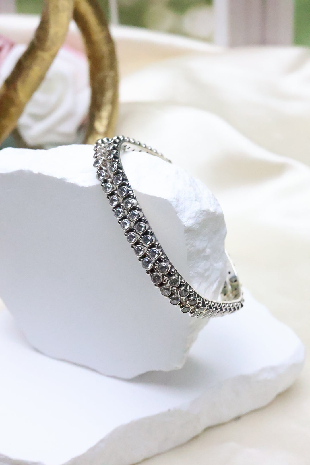 92.5 Silver Clear Bangle | (41 gms) [10576]