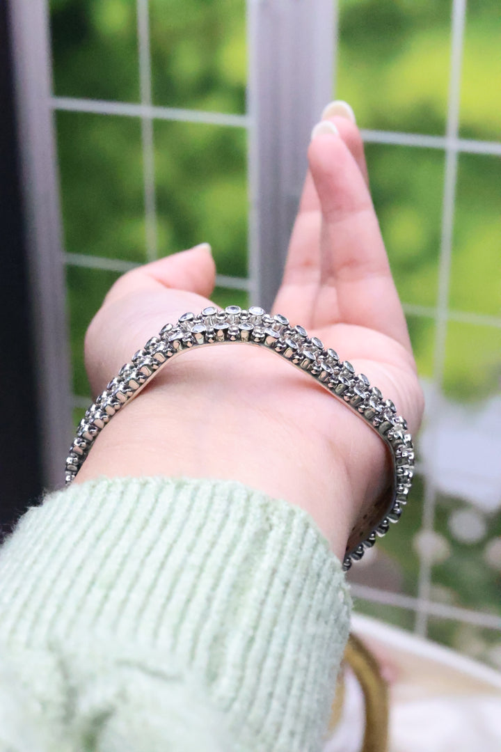 92.5 Silver Clear Bangle | (41 gms) [10576]