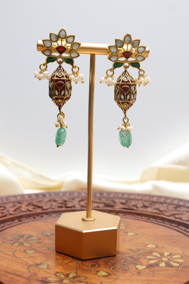 92.5 Silver Enamel Earrings (24 gms) [12535]