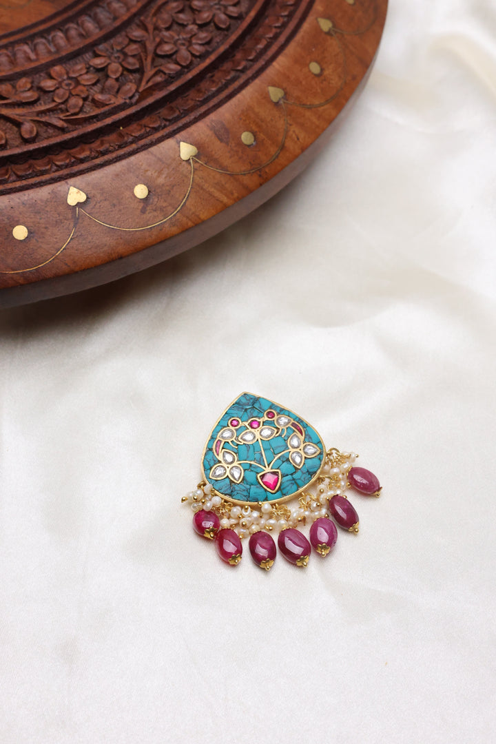 92.5 Silver Turquoise Pendant (22 gms) [12472]