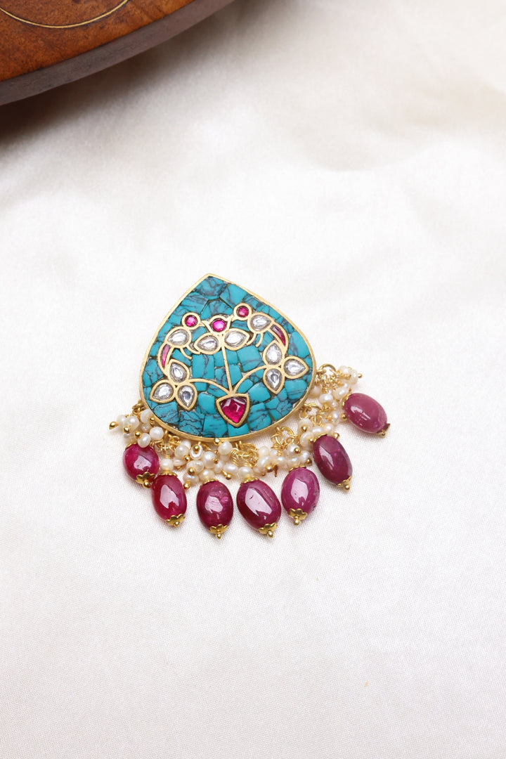 92.5 Silver Turquoise Pendant (22 gms) [12472]