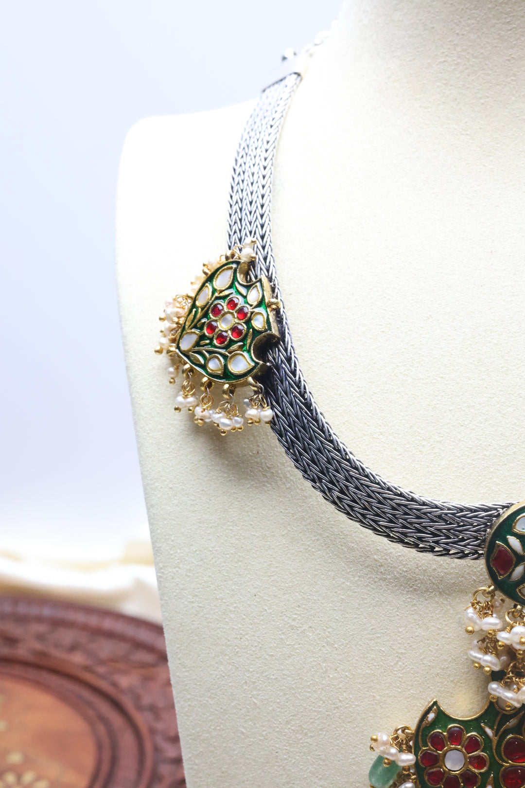 92.5 Silver MOP Necklace (129 gms) [12768]