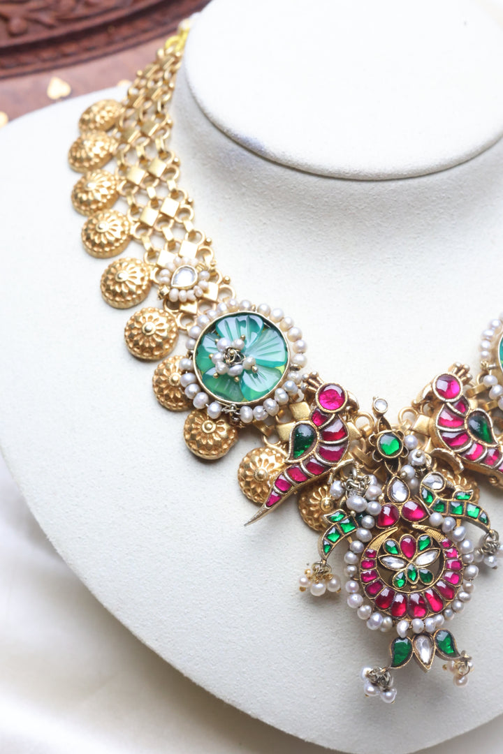 92.5 Silver Temple Fusion Necklace Only (85 gms) [12824]