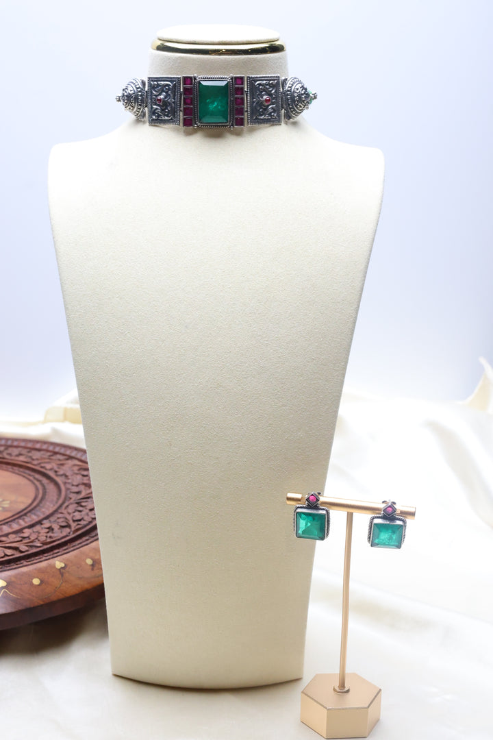 92.5 Silver Fusion Choker (53 gms) [12791]