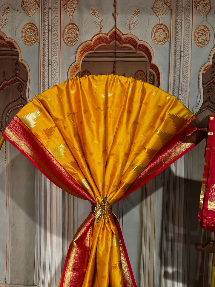 Soft Kanchi Silk with Temple Weaving Border [11372]
