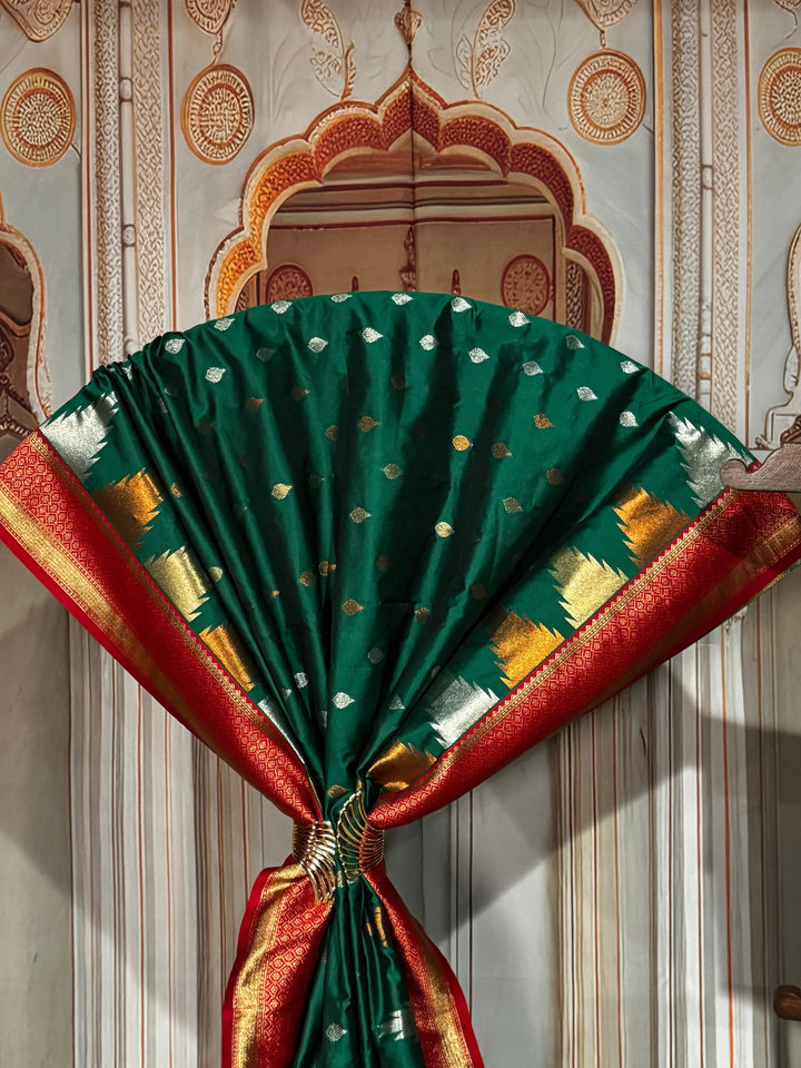 Soft Kanchi Silk with Temple Weaving Border [11372]