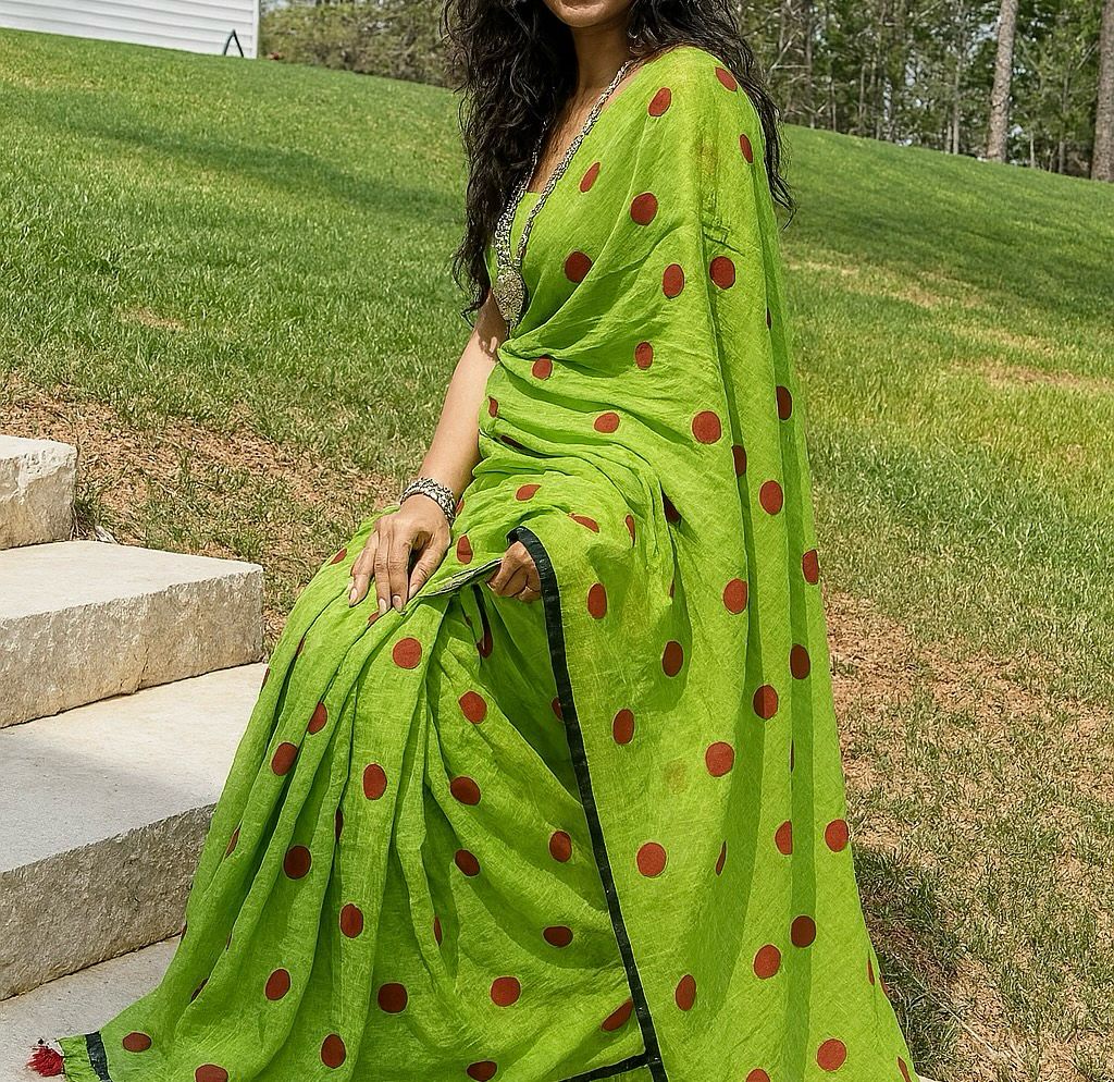 Polka Dot Summer Sarees by Arnish Designs