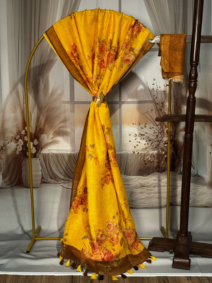 Pure Linen Saree [11517]