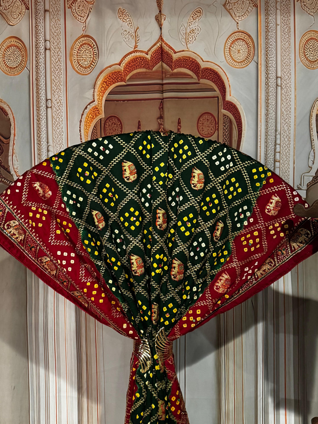 Gajji Silk Bandhini with Garchola work [11001]