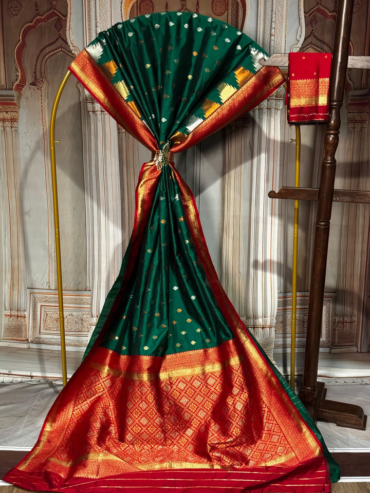 Soft Kanchi Silk with Temple Weaving Border [11372]