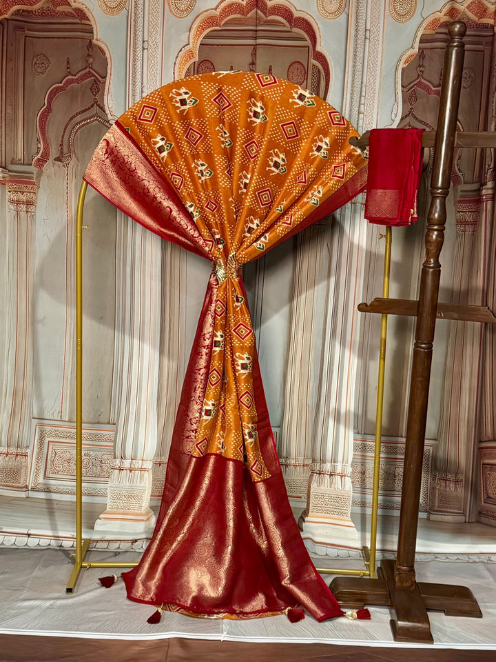 Moonga Silk with Kalamkari/Patola [12049]