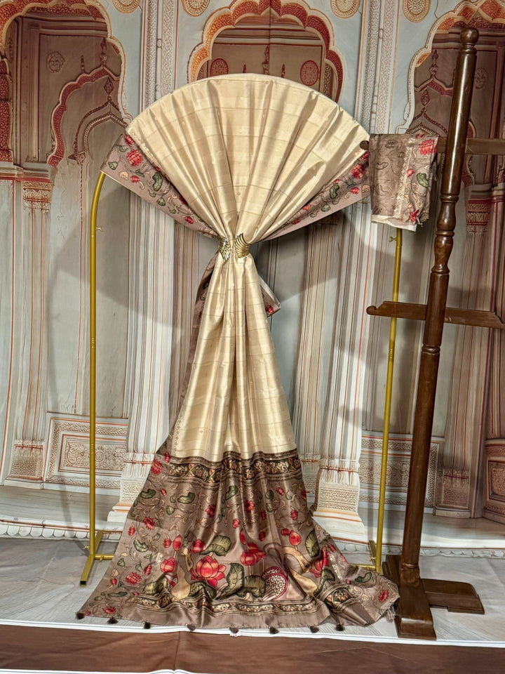 Kalamkari Chanderi Silk Saree [12674]