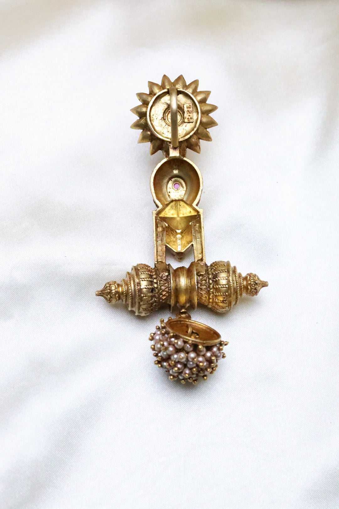 Regal Blossom Heritage Pendant with Pearl Cluster Drop