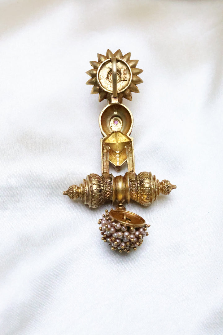 Regal Blossom Heritage Pendant with Pearl Cluster Drop