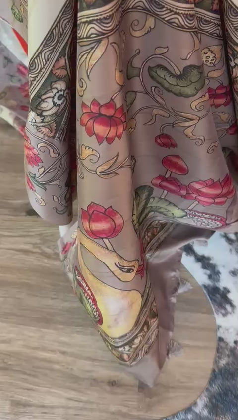 Kalamkari Chanderi Silk Saree [12674]