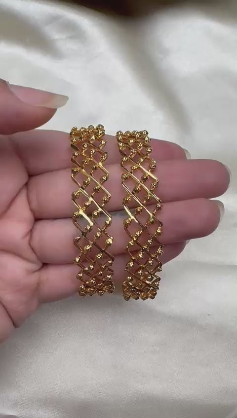 Gold Mesh Bangles (Pair) [11446]
