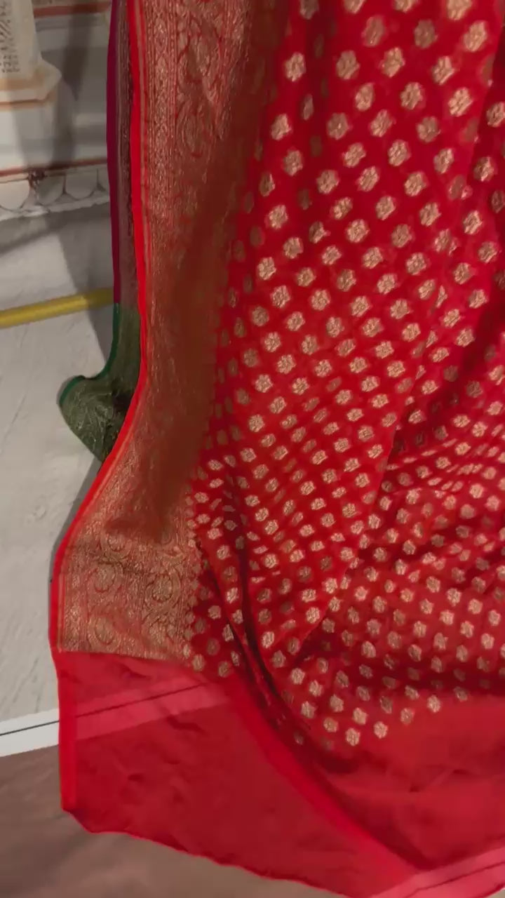 Banarasi Kaddi Georgette with Double Border [11865]