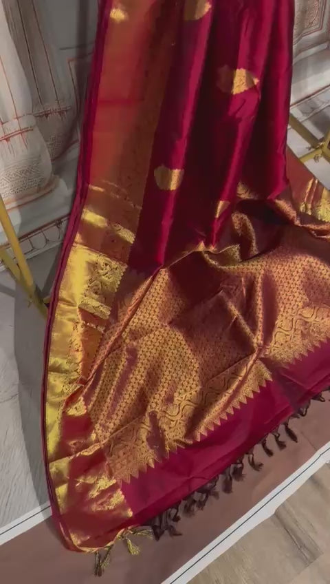 Premium Kanjeevaram:Deep maroon [10482]