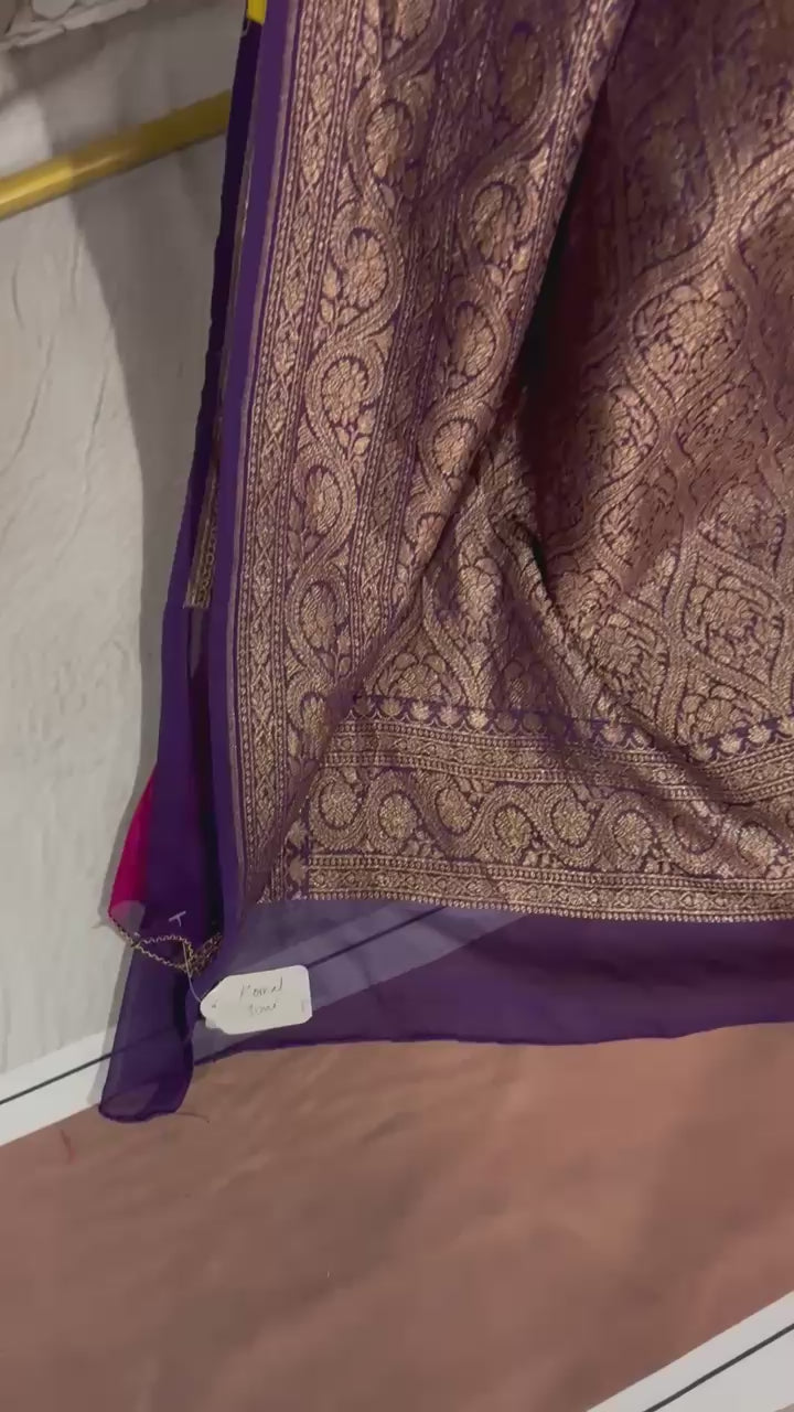 Banarasi Kaddi Georgette with Double Border [11865]