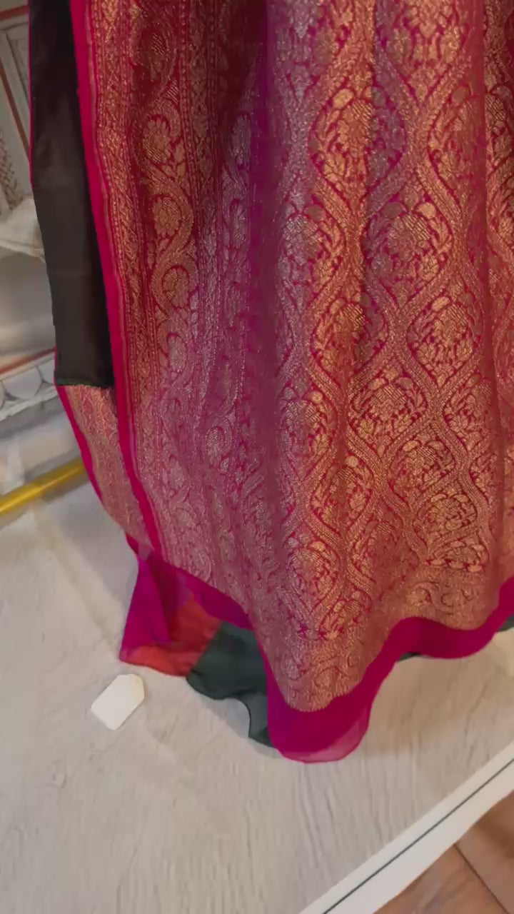 Banarasi Kaddi Georgette with Double Border [11865]