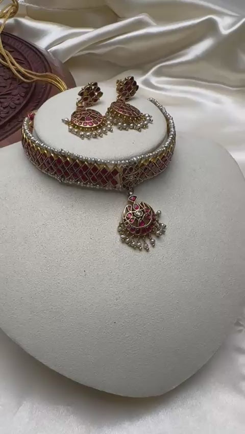 92.5 Silver Choker (68 gms) [12817]