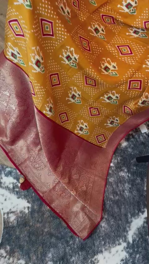 Moonga Silk with Kalamkari/Patola [12049]